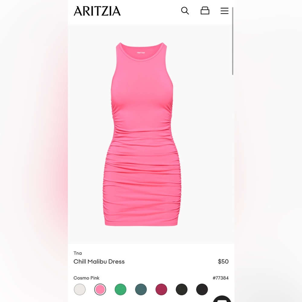 Aritzia Chill Malibu Dress cosmo pink